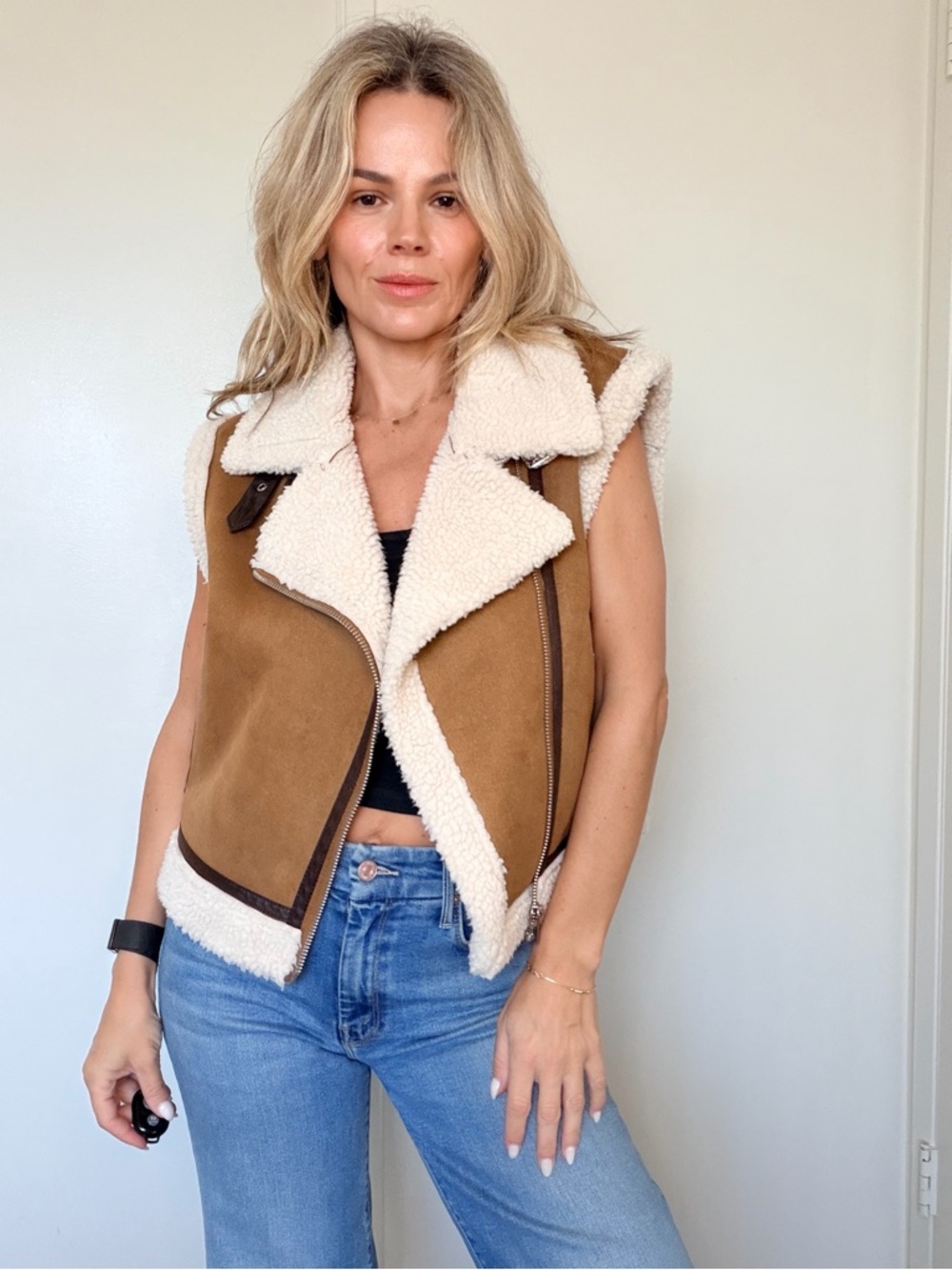 Zara Camel Double-Faced FauxFur
Cropped Vest